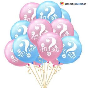 Gender Reveal Luftballons He or She Boy or Girl 6 Stück Set