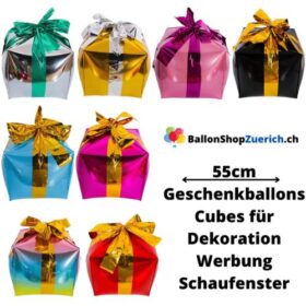 Geschenkpaket - Geschenkbox Cube Würfelfolienballon Weihnachtsfeier Dekoration Schaufenster