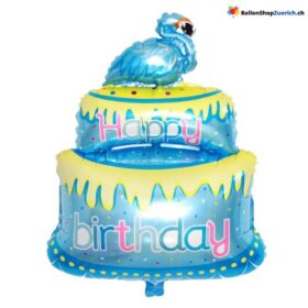 Happy Birthday Blau Flamingo Torte Dekoration Geburtstag Party Luftballon Kinder