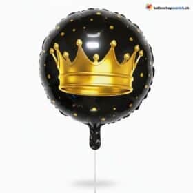 Krone Ballon Schwarz Gold