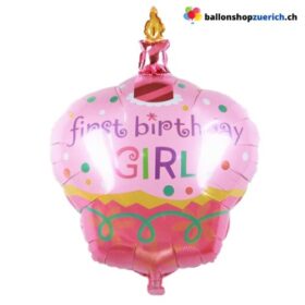 Luftballon 1. Geburstag First Birthday Girl Pink Torte Dekoration Happy Party Heliumballon Kinder