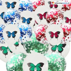 Luftballons Set 10 Stück Schmetterlingsballons und Konfetti Ballons