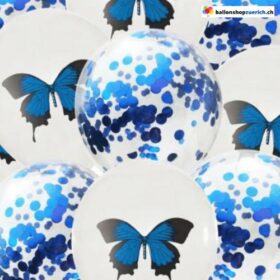 Luftballons Set 10 Stück Schmetterlingsballons und Konfetti Ballons