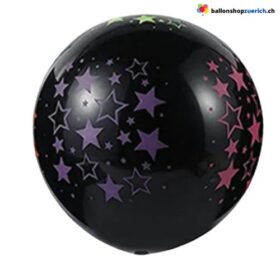 Set 5 Stück Neon leuchtende Ballons fluoreszierend Punkte Bunte Sterne