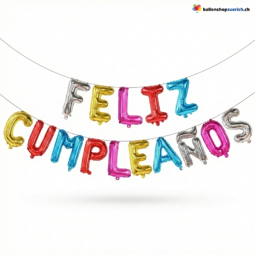 Feliz Cumpleaños Buchstaben Ballon Girlande