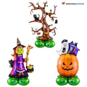 Luftballon Stand Halloween Dekoration Geist Hexe schwarze Katze Baum Kürbis Folie
