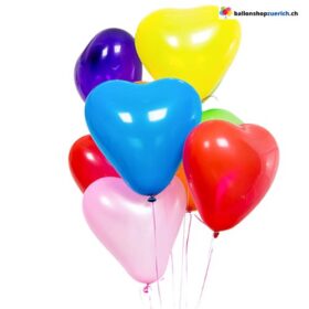 Set 10 Herz Luftballons Farbige Latex Herz Valentinstag Love Liebe