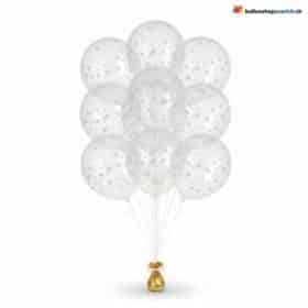 Ballon étoile transparent blanc, lot de 5 pièces