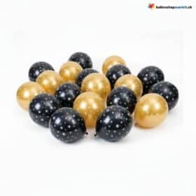 Sternen Ballons Gold Schwarz Double Layer 5er Set