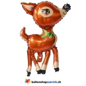 Globo aerostático de aluminio con decoración navideña de ciervo Bambi