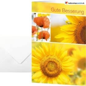 Karte Gute Besserung Sonnenblumen Genesungskarte mit Umschlag