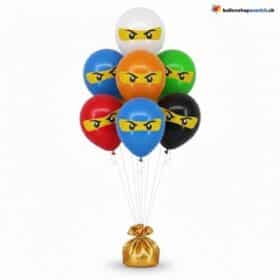 Palloncini Ninja in lattice colorato per feste di compleanno per bambini, set da 5 pezzi
