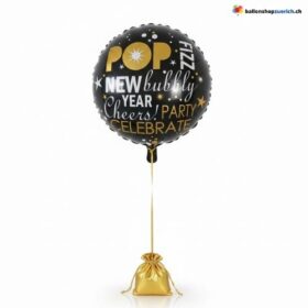 Silvester Ballon New Year Party Schwarz Gold