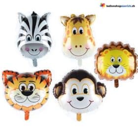 Animal Foil Balloon Tiger/Lion/Zebra/Giraffe/Monkey Chimpanzee Balloon Kids Birthday Party Decor Balloon