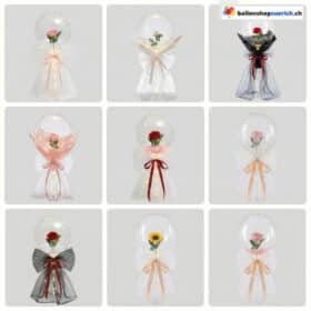 Bobo Bubble Rosen Ballon Bouquet Set