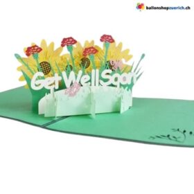 Gute Besserung 3D Pop Up get well soon Spital Genesung Krankheit Unfall Genesung