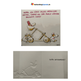 Witzige Karte "Gute Besserung" Spital Genesung Krankheit Unfall Genesung