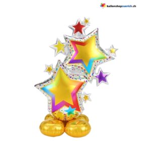 Luftballon Sterne Folienballon Stand Rainbow