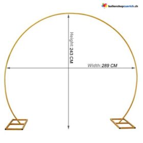 Metallbogen 2,9m auf Ständer für Hochzeit Ballonbogen Ballonkreis Rundbogen Eisen Ring Hintergrund Rahmen Geburtstagsfeier Baby Shower Dekoration