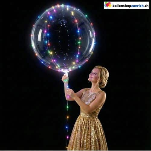 PVC Bubble Bobo Ballon Transparent 50 cm optional mit LED Lichtb