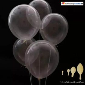 Transparent Latex Ballon - 12cm, 30cm, 45cm oder 60cm Latex Ballons Rund Latexballons Hochzeit Geburtstag Party Dekoration Romantischer Luftballons