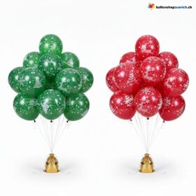 Weihnachtsballons Rot Grün Motive 5er Set