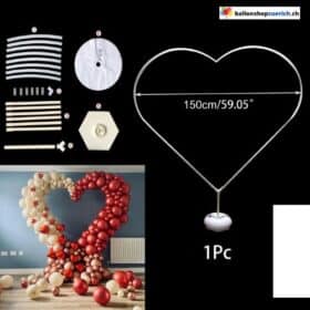 1.5M Durchmesser PVC Herz mit Ständer Herzballonständer Ballonständer für Hochzeit Rundbogen Ring Hintergrund Rahmen Geburtstagsfeier Baby Shower Dekoration