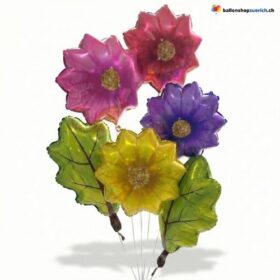 Blumen & Blätter Ballon Set Bunt Frühling Sommer