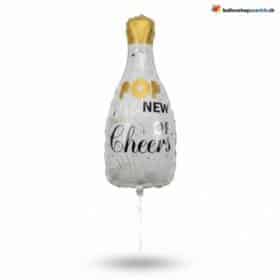 Globo de botella de champán ¡Saludos por el Año Nuevo!