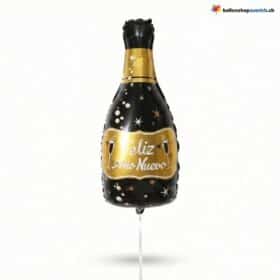 Botella Champán Globo Negro Feliz Año Nuevo