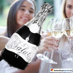 Salut - Grosse Champagner Sekt Flasche - Party Fest Folien Luftballon Party