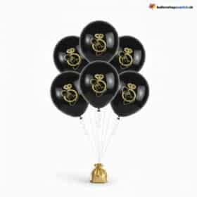 Sexy Penis Ballon Willy Schwarz Gold JGA Deko 5er Set