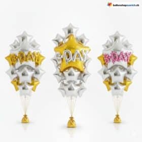 B-Day Stern Ballon Happy Birthday 3D-Effekt
