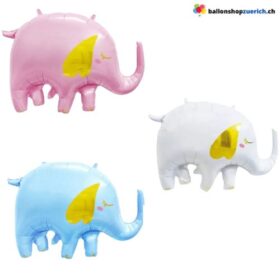 Elefant Pink Blau Weiss Ballon Tierthema