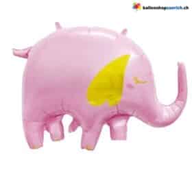 Thème des ballons éléphant rose, bleu et blanc