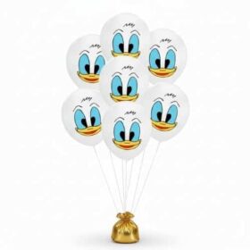 Enten Gesicht Ballon Weiss Tier Party Deko 5er Set