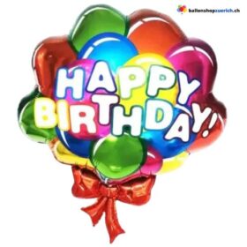 Happy Birthday Folienballon Bunt Bouquet