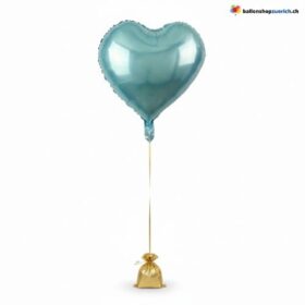 Herz Ballon Tiffany Blau Türkis Metallic