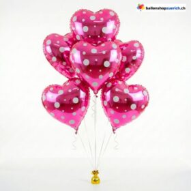 Herz Folienballon Pink Punkte
