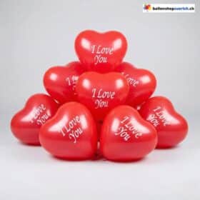Воздушные шарики в форме сердца с надписью «Я люблю тебя», красные, латексные, 25 см  