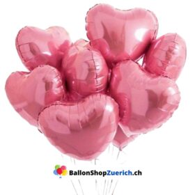 Luftballon Herz Rosa / Pink Medium Folie Heliumballon - Liebe Hochzeit Geburtstag Party Luftballons Valentinstag