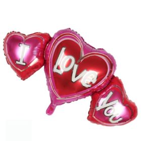 I Love You - 3 Herzen Folien Ballon Luftballon