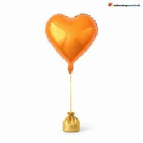 Globo de aluminio naranja en forma de corazón, tamaño mediano, globo de helio
