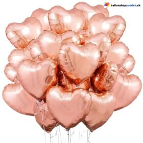 Luftballon Herz Rosegold Medium Folie Heliumballon - Liebe Hochzeit Geburtstag Party Luftballons Valentinstag