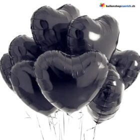 Luftballon Herz Schwarz Medium Folie Heliumballon - Liebe Hochzeit Geburtstag Party Luftballons Valentinstag