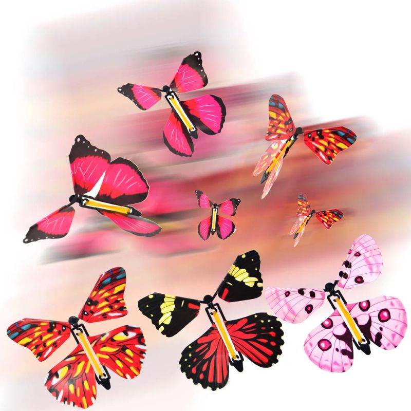 Set 5 Fliegende Schmetterlinge Überraschung - in Karte, Geschenk etc.  Spielzeug Kinder 