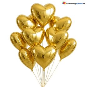 Luftballon Herz Gold