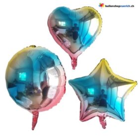 Luftballon Rainbow Soft Macron Ballon Stern Herz Rund