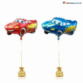 Auto Ballon Rennwagen Rot & Blau
