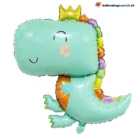Dinosaurier Dino mit Krone Luft Folien Ballons Geburtstag Kinder Dekoration
